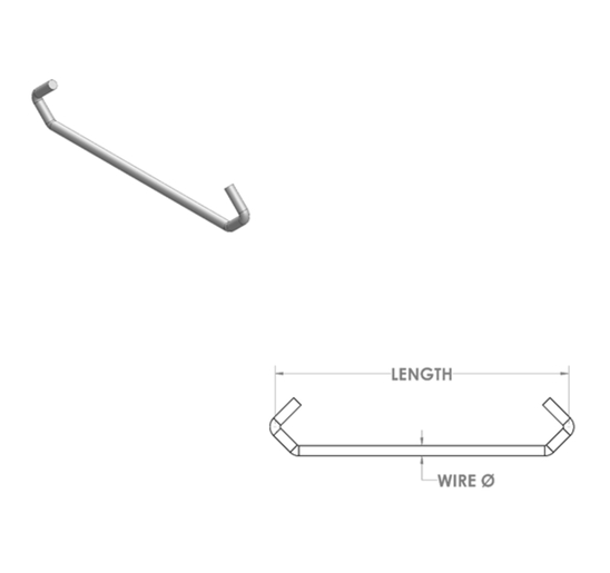 0.044” Dia x 2.00” L  (V Hook)