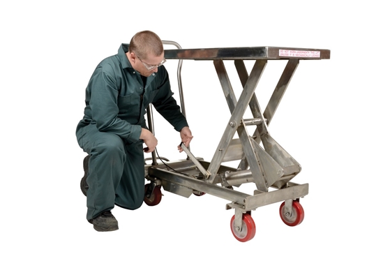 304 Stainless Steel Scissor Cart 1,000 Lb. Capacity