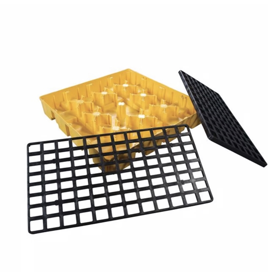  4 Drum Square Plastic Pallet, Without Drain and Designed For 55 Gallon Drums