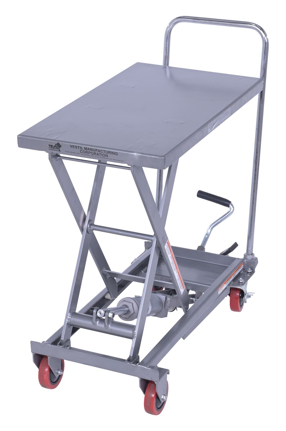 Aluminum Hydraulic Elevating Cart with Foot Pump 15-3/4 In. x 27 In. 220 Lb. Capacity 