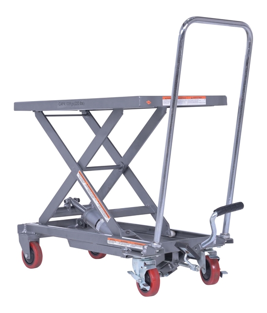 Aluminum Hydraulic Elevating Cart with Foot Pump 15-3/4 In. x 27 In. 220 Lb. Capacity 