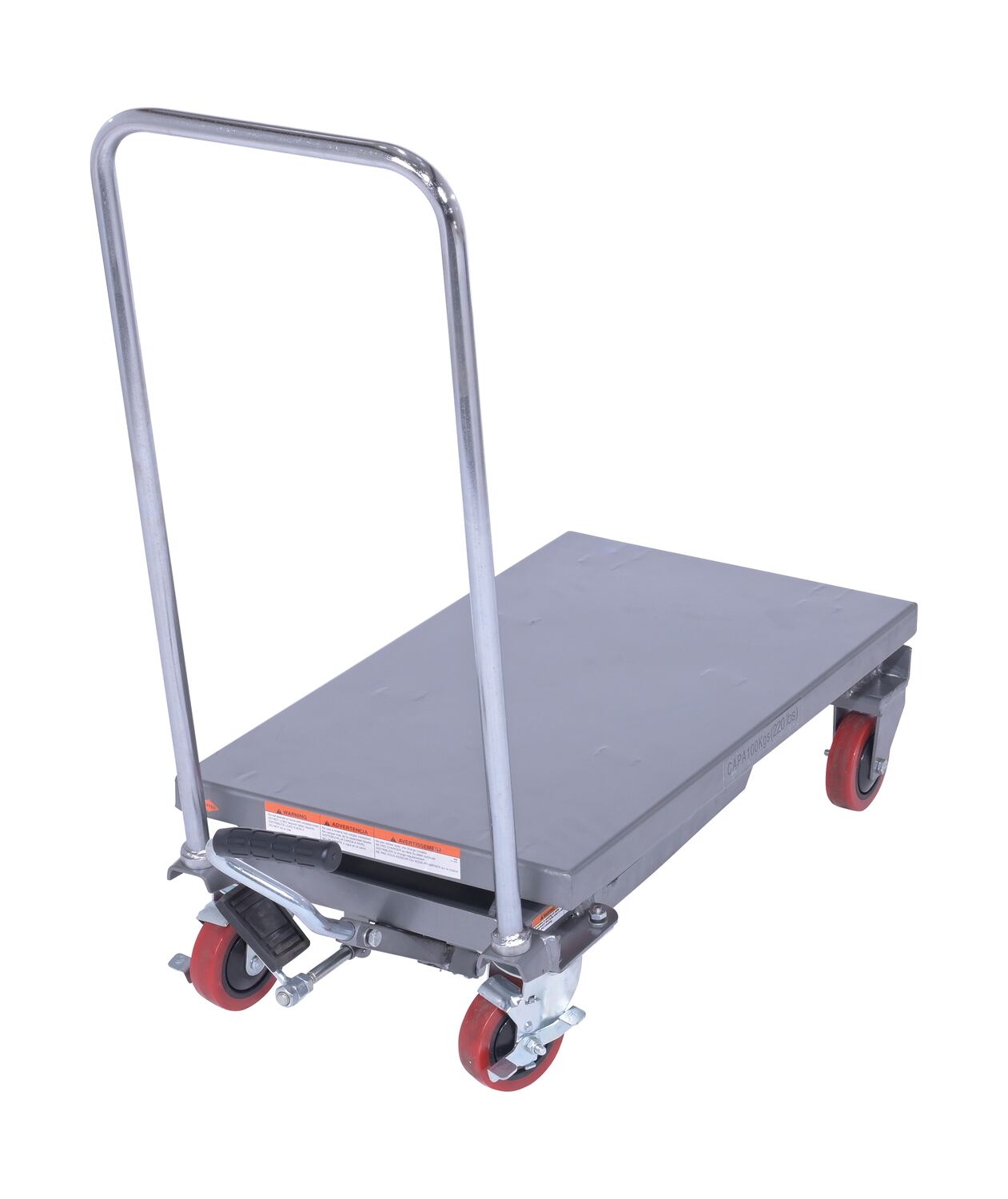 Aluminum Hydraulic Elevating Cart with Foot Pump 15-3/4 In. x 27 In. 220 Lb. Capacity 