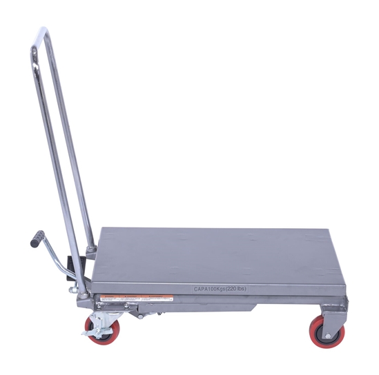 Aluminum Hydraulic Elevating Cart with Foot Pump 15-3/4 In. x 27 In. 220 Lb. Capacity 