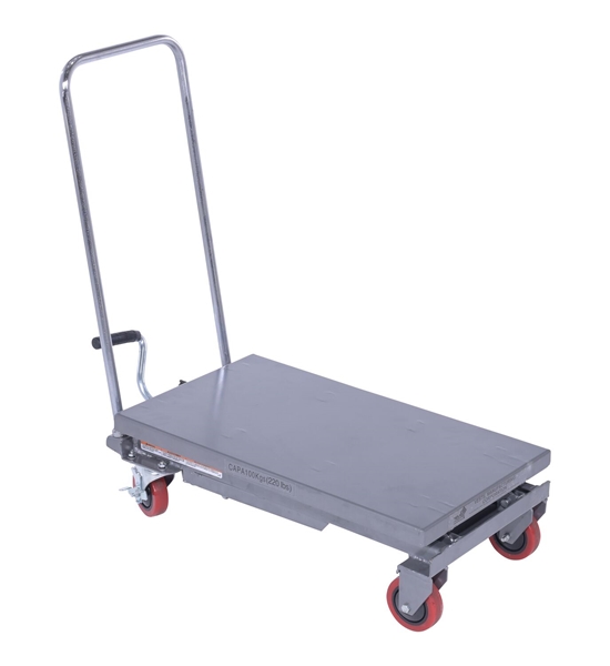 Aluminum Hydraulic Elevating Cart with Foot Pump 15-3/4 In. x 27 In. 220 Lb. Capacity 