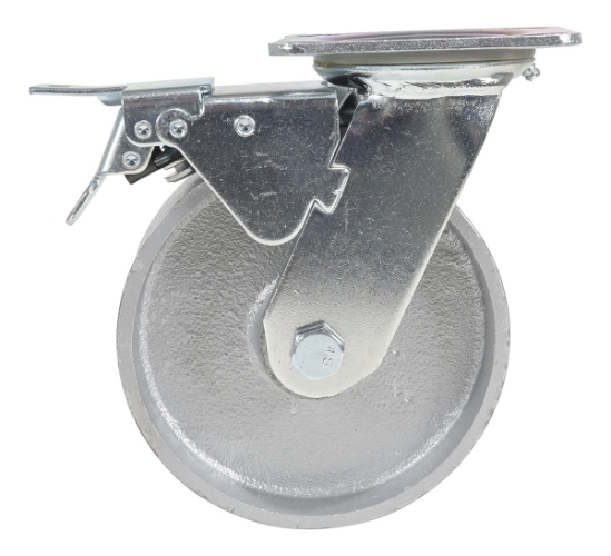 Cast Iron/Steel Swivel With Total Brake Caster 6 In. Diameter x 2 In. Width 1540 Lb.