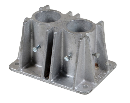 Cast Steel Double Socket For Pipe Safety Railing Silver