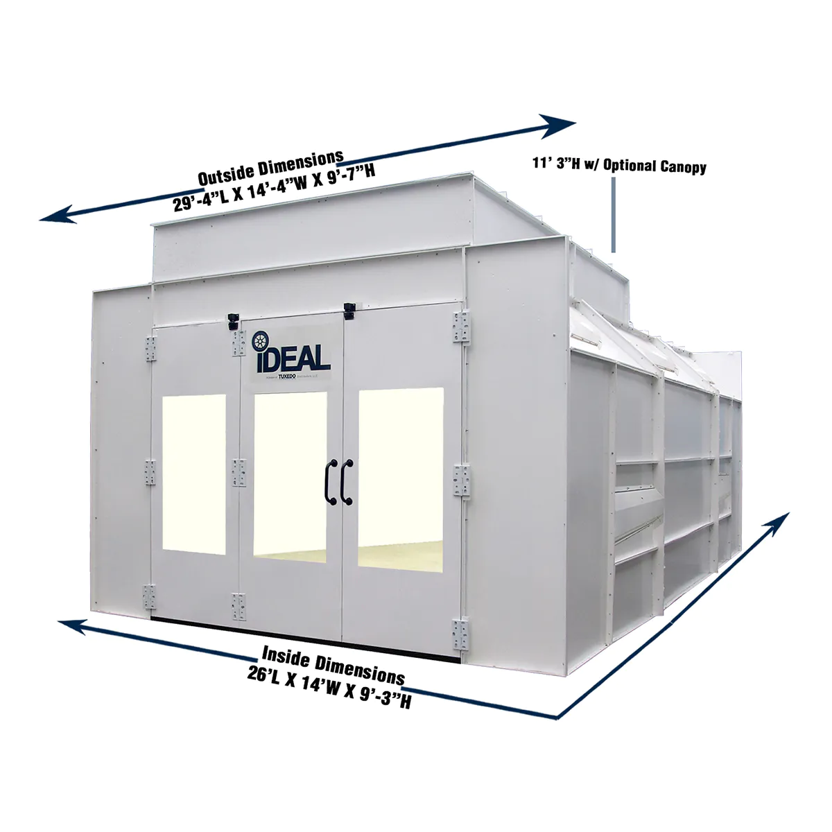 Commercial Semi Down Draft Paint Spray Booth (Assy) - 3 Phase