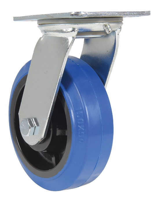 Elastic Rubber Swivel Caster 6 In. Diameter x 2 In. Width 770 Lb. Capacity