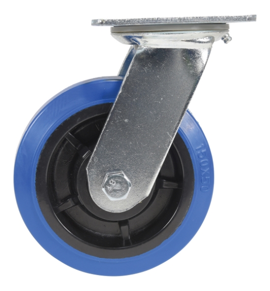 Elastic Rubber Swivel Caster 6 In. Diameter x 2 In. Width 770 Lb. Capacity