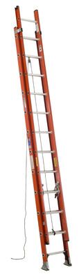 Fiberglass Extension Ladders with Aluminum Rings 24 Step 300 Lb. Capacity