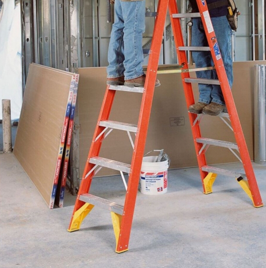 Fiberglass Ladder Twin Front 8 Step 300 Lb. Capacity