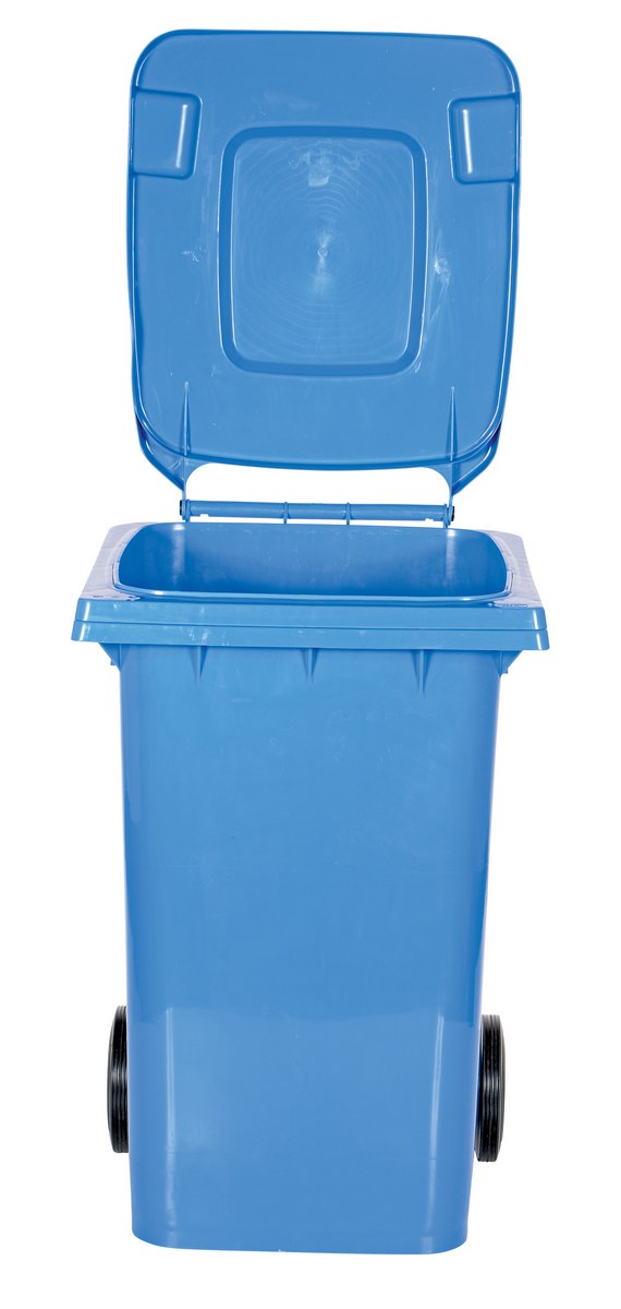 High Density Polyethylene 95 Gallon Trash Can Blue