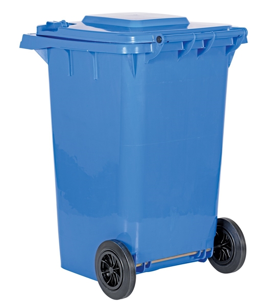 High Density Polyethylene 95 Gallon Trash Can Blue