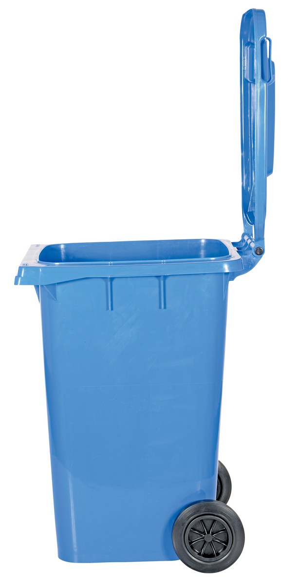 High Density Polyethylene 95 Gallon Trash Can Blue