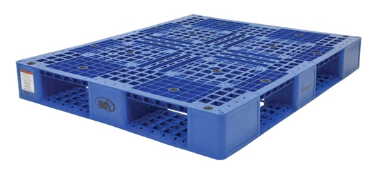 High Density Polyethylene Pallet 39-3/8 In. x 47-3/8 In. x 6 In. 8000 Lb. Capacity Blue