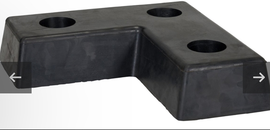 L Shaped Molded Rubber Bumper 4 In. x 18 In. x 18 In. 