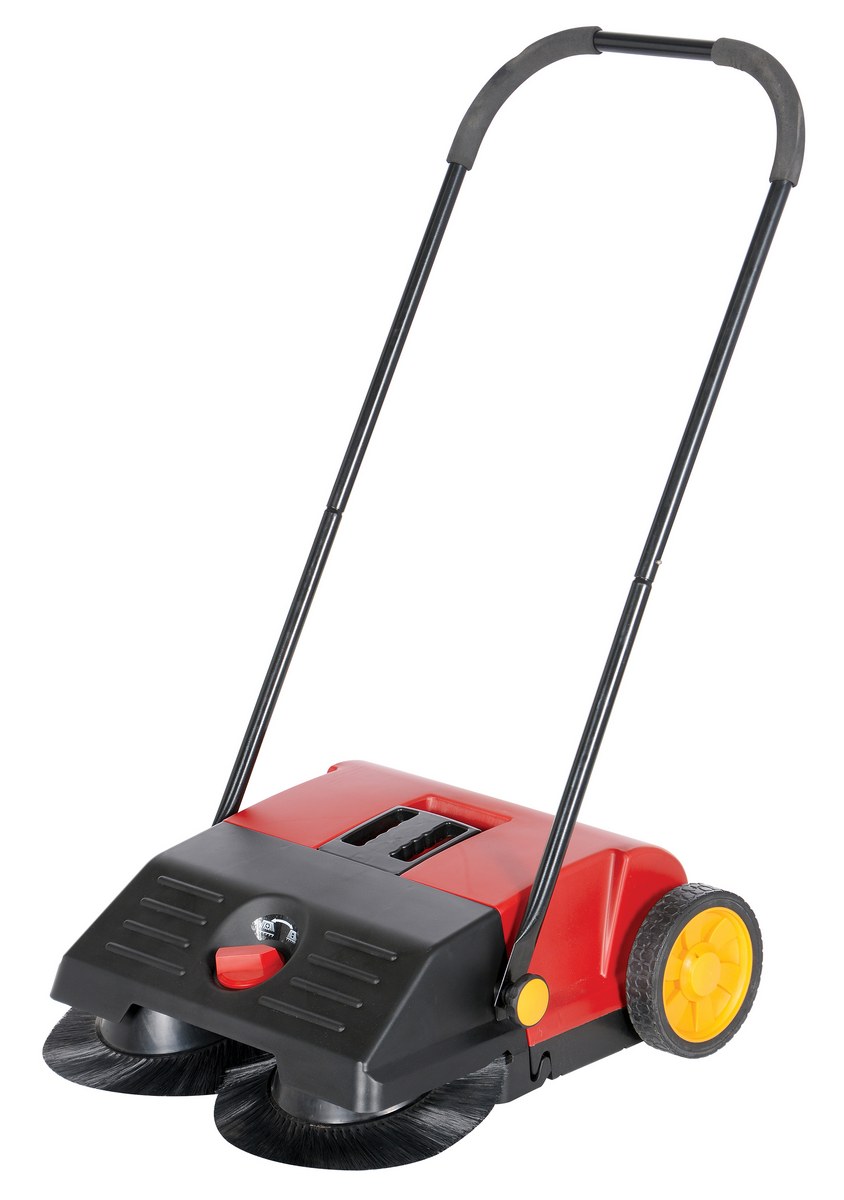 Plastic/Steel Small Gear Driven Manual Brush Sweeper 6 Gallon Capacity