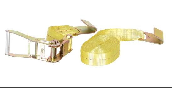 Polyester Ratcheting Cargo Strap with Flat Hook 27 Ft. Working Length 3,325 Lb. Working Load  - STRAP-27-FH