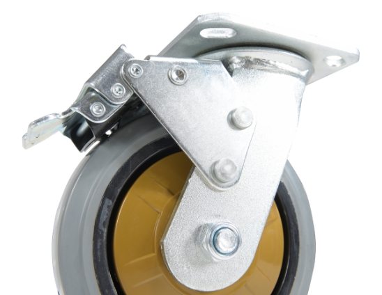 Rubber Swivel With Total Brake Caster 6 In. Diameter x 2 In. Width 771 Lb. Capacity Dark