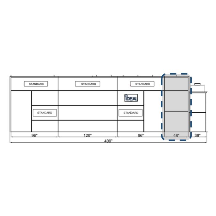  Semi / Side Down Draft Paint Spray Booth 48" Extension Panel Kit - PSB-SSDD-48EPK-AK
