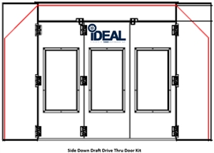 Side Downdraft Paint Booth Rear Tri-Fold Drive-Thru Door Kit