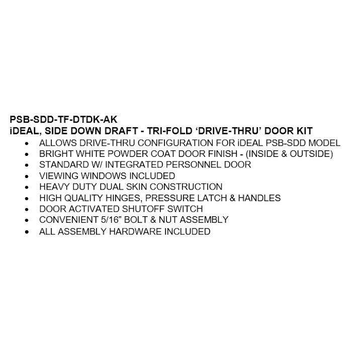 Side Downdraft Paint Booth Rear Tri-Fold Drive-Thru Door Kit