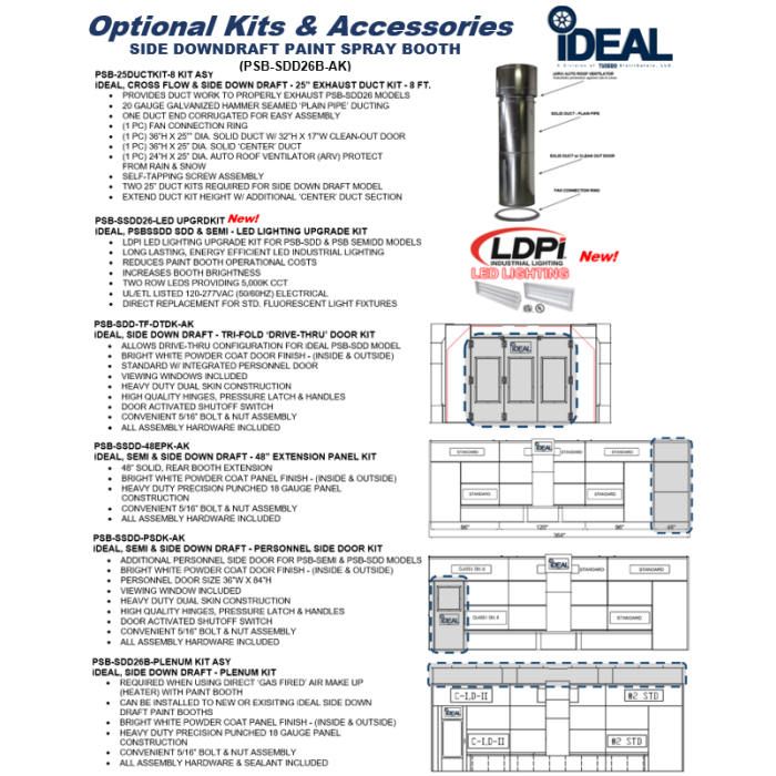  Side Downdraft Paint Spray Booth Canopy Plenum Kit - PSB-SDD26B-PLENUM-KIT-ASY 