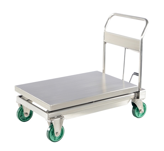 Stainless Steel Hydraulic Scissor Cart 35-1/2 In. x 23-1/2 In. 1100 Lb. Capacity 