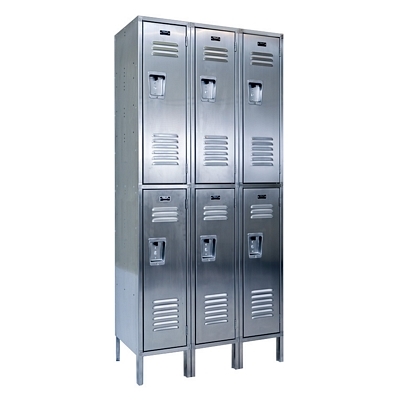 Stainless Steel Lockers 3 Columns with 2 Rows 36 In. x 18 In. x 78 In. 