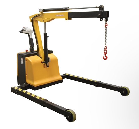 Steel Adjustable Electric Powered Floor Crane 2500 Lb. Retracted Capacity 