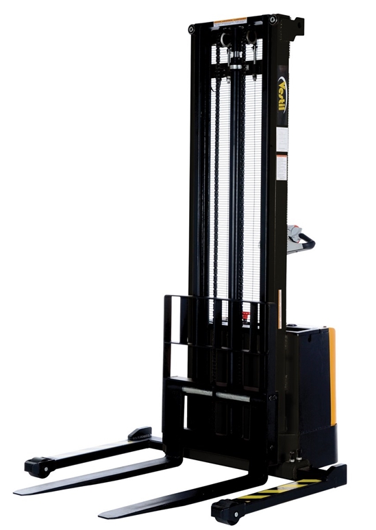 Steel Adjustable Powered Lift Stacker 150 In. Raised Height 2000 Lb. Capacity 