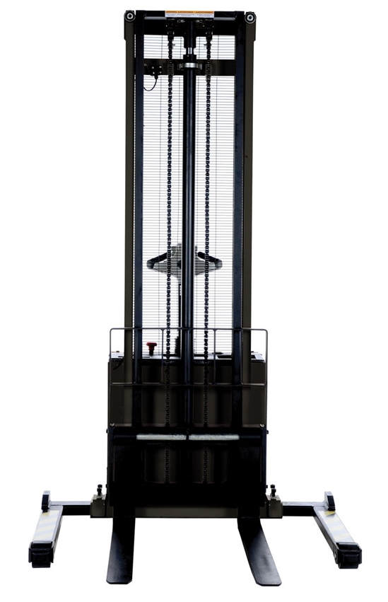 Steel Adjustable Powered Lift Stacker 150 In. Raised Height 2000 Lb. Capacity 