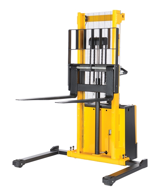 Steel Adjustable Powered Lift Stacker 62 In. Raised Height 2,000 Lb. Capacity