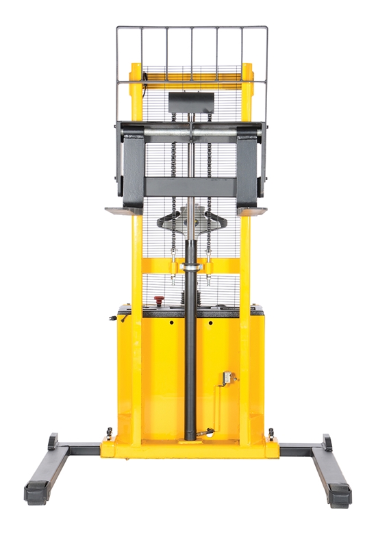 Steel Adjustable Powered Lift Stacker 62 In. Raised Height 2,000 Lb. Capacity