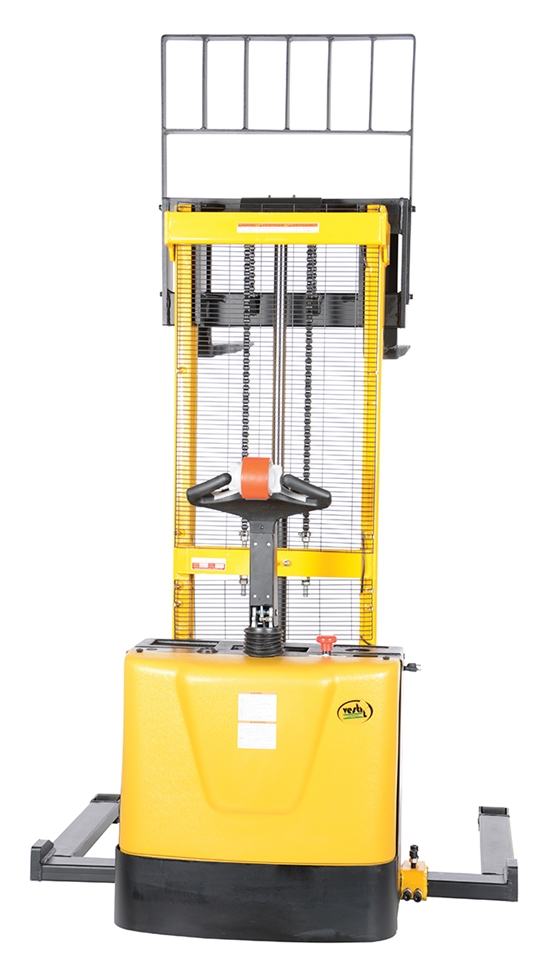 Steel Adjustable Powered Lift Stacker 62 In. Raised Height 2,000 Lb. Capacity