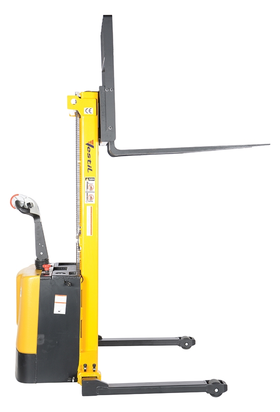 Steel Adjustable Powered Lift Stacker 62 In. Raised Height 2,000 Lb. Capacity