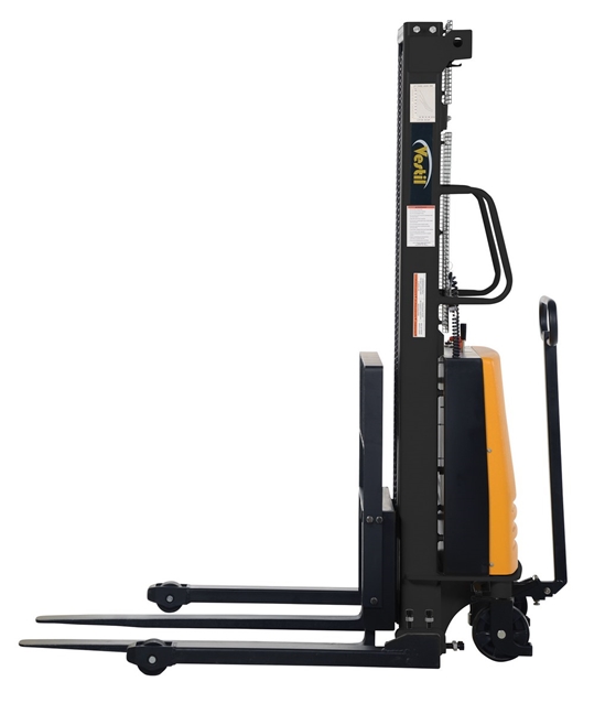 Steel Adjustable Stacker with Powered Lift 118 In. Raised Height 2,000 Lb. Capacity