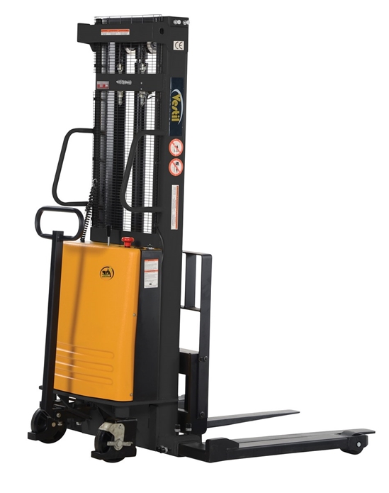 Steel Adjustable Stacker with Powered Lift 118 In. Raised Height 2,000 Lb. Capacity