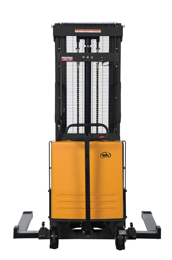 Steel Adjustable Stacker with Powered Lift 118 In. Raised Height 2,000 Lb. Capacity