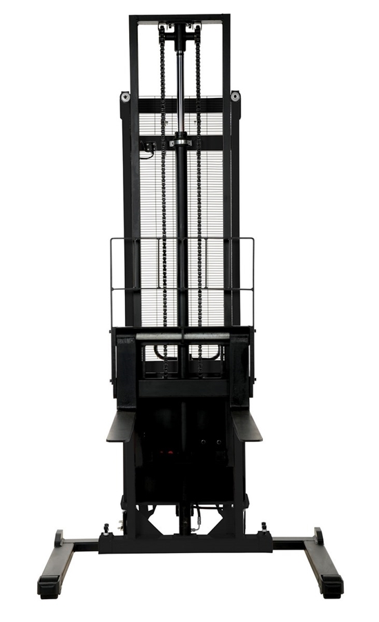 Steel Adjustable Stacker with Powered Lift 150 In. Raised Height 2,000 Lb. Capacity