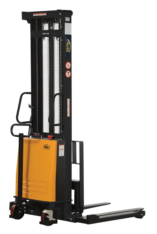 Steel Adjustable Stacker with Powered Lift 150 In. Raised Height 2,000 Lb. Capacity