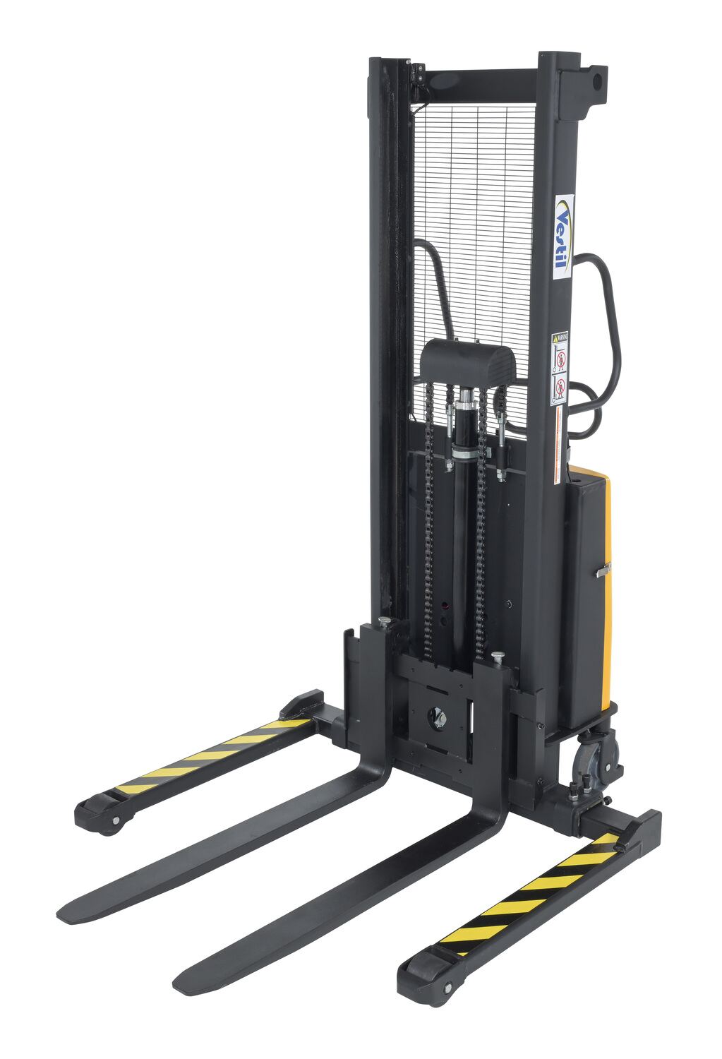 Steel Adjustable Stacker with Powered Lift 63 In. Raised Height 2,000 Lb. Capacity