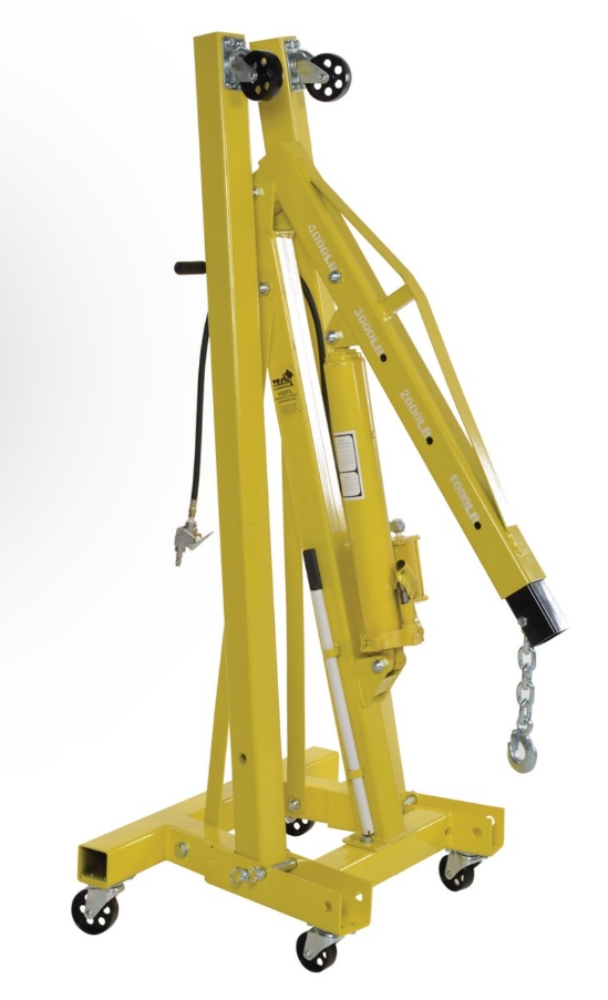 Steel Air and Hand Pump Hydraulic Shop Crane 4000 Lb. Capacity