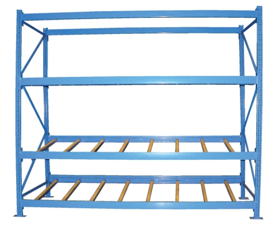 Steel Carton Flow Rack 4 Ft. Length 3 Level 1,000 Lb. Capacity