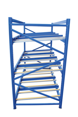 Steel Carton Flow Rack 4 Ft. Length 4 Level 1,000 Lb. Capacity 