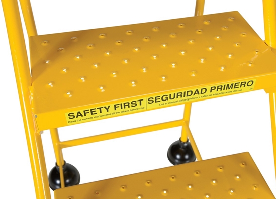 Steel Commercial Spring Loaded Ladders 58 Degree 4 Perforated 16 In. Step Width 400 Lb. Capacity 