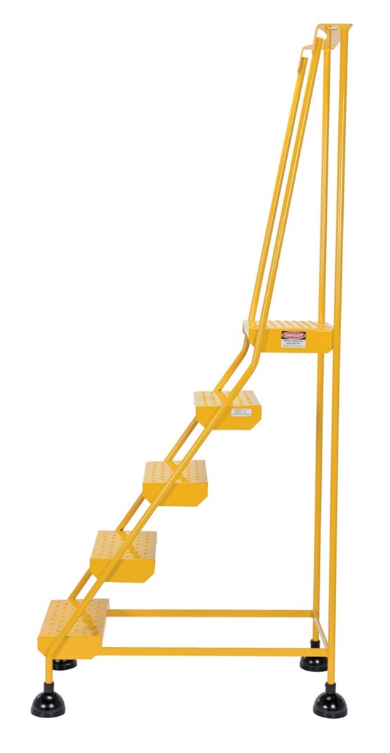 Steel Commercial Spring Loaded Ladders 58 Degree 5 Perforated 16 In. Step Width 500 Lb. Capacity  - LAD-5-Y-P