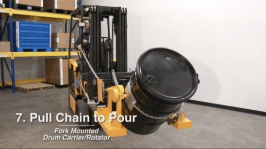 Steel Fork Truck Drum Carrier/Rotator For Steel Drums 55 Gallon 1500 Lb. Capacity