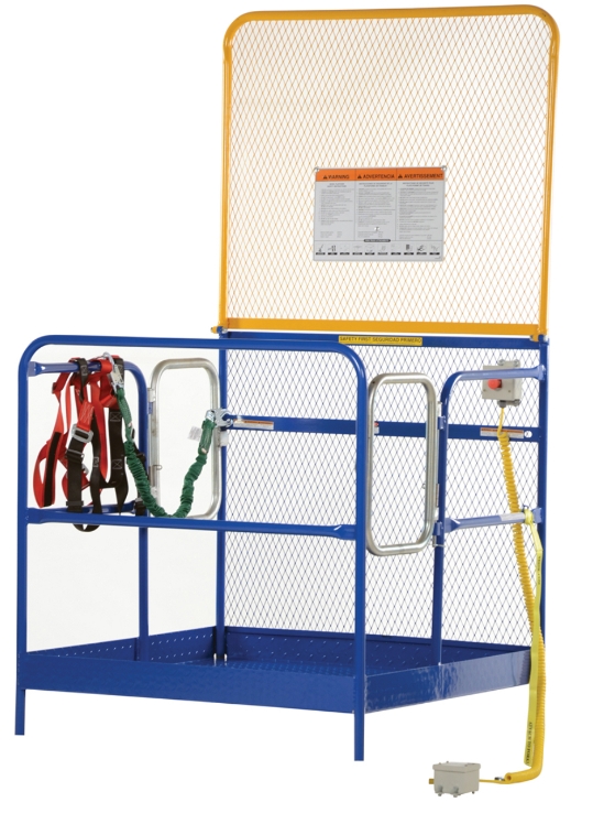 Steel Full Featured Work Platform With 2 Door Entry and 84 In. Expanded Back 48 In. x 48 In. 1,000 Lb. Capacity