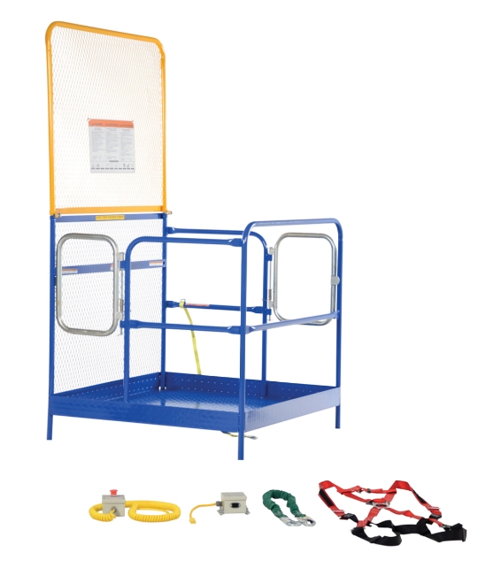 Steel Full Featured Work Platform With 2 Door Entry and 84 In. Expanded Back 48 In. x 48 In. 1,000 Lb. Capacity